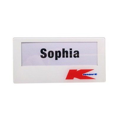 Supermarket Insert Card Reusable Name Badge Pin