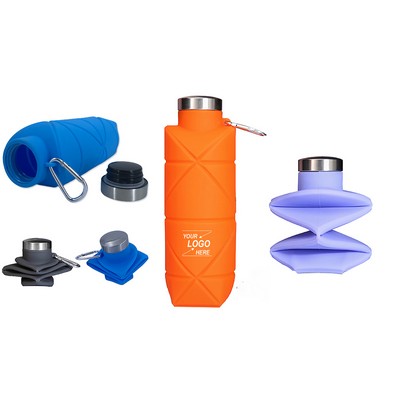 24 oz Foldable Silicone Sports Water Bottle