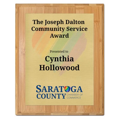 Ecofriendly Bamboo Base Plaque w/Square Corner (12"x 15")