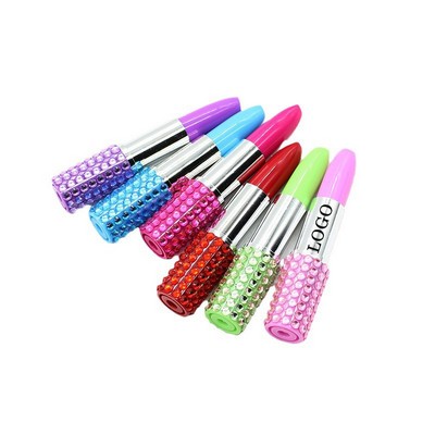 Creative Plastic Rhinestone Lipstick Ballpoint Pen