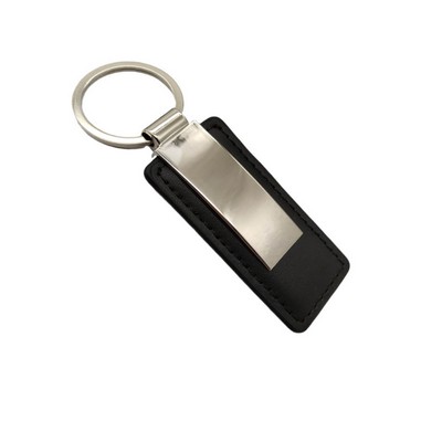 Genuine Leather Keychain with Metal Ring