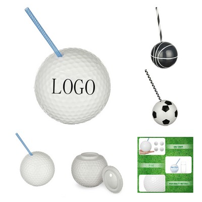 21oz Golf Ball Tumbler Cup with Straw