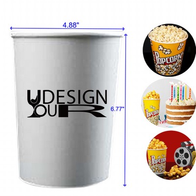 1.4L Disposable Paper Popcorn Buckets Cups Containers for Movie Nights Carnivals Birthday Parties