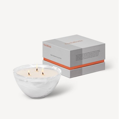 Kosta Boda Contrast Candle White/White