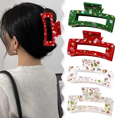 Christmas Hair Clips Claw Snowflake Snowman Candy Design Hair Accessories ( Large )