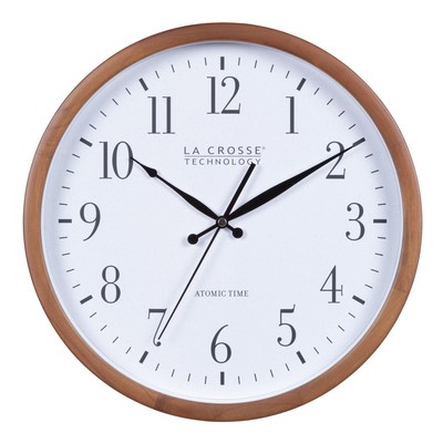 12.8" Atomic Wood Analog Clock