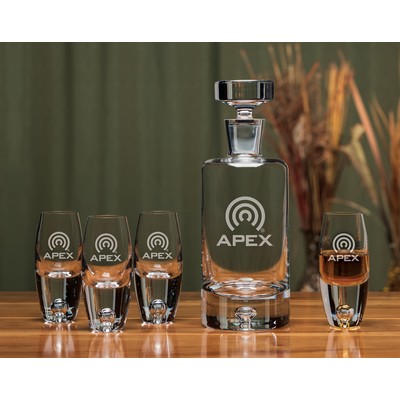 Deluxe Cylinder Decanter 3pc Set