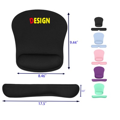 Memory Foam Set Keyboard Wrist Rest and Mouse Pad with Wrist Support