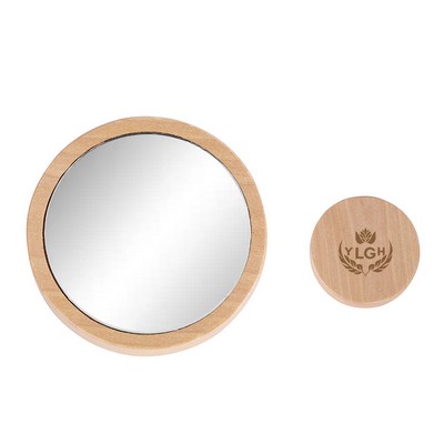 Round Wooden Mirror