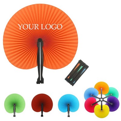 Folding Handheld Round Paper Fans