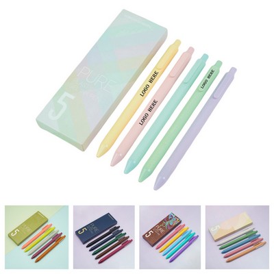 5pcs Retractable Gel Ink Pens Set