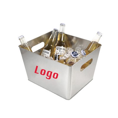 Galvanized Square Beverage Tub Ice Bucket