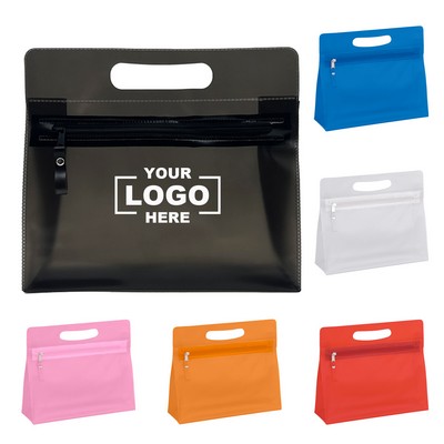 Clear PVC Makeup Bags with Cutout Handles