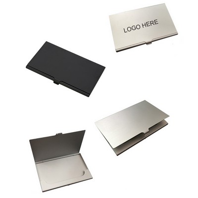 Thin Aluminum Business Card Holder with Snap Closure