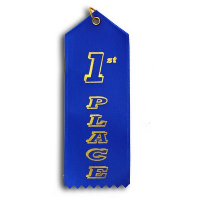 1st Place Standard Stock Ribbon w/ Card & String (2"x6")