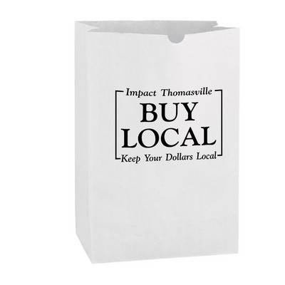 White Kraft Paper SOS Grocery Bag (Size 1/6 Bbl.)