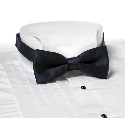 Navy Blue Banded Bow Tie