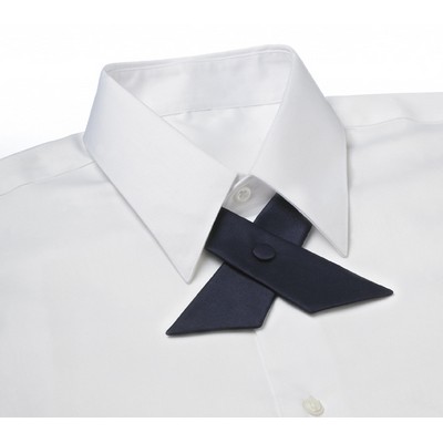 Navy Blue Polyester Satin Crossover Tie