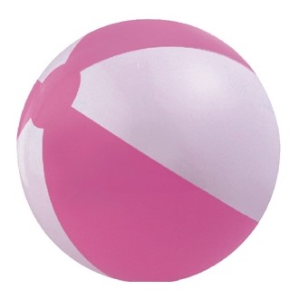 16" Inflatable Pink and White Beach Ball