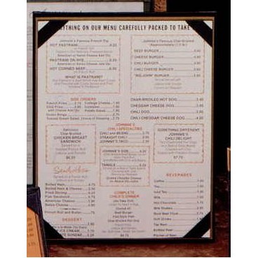 Leatherette Single Panel Pocket Gold Matted Menu Cover (11"x8 1/2")