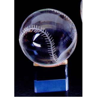 Crystal Baseball w/ Rainbow Base (4"x5 3/4")