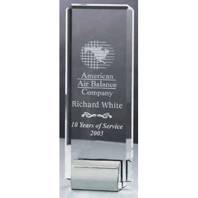 Crystal Beveled Tower Award (3½"x10¼")