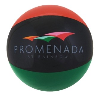 16" Inflatable Burnt Red/Black/Green Beach Ball