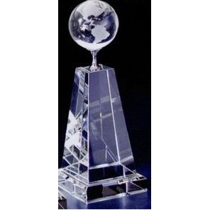 Crystal Globe Tower Award (9"x3 3/8")