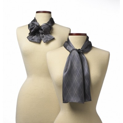 Gray Argyle Silk Scarf (8"x45")