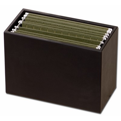 Classic Black Leather Hanging File Folder Box