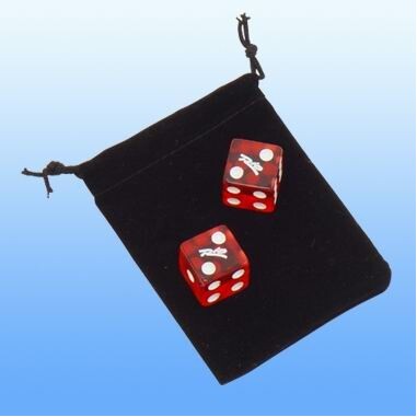 2 Dices In A Velvet Drawstring Pouch