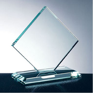 Square Diamond W/ Slant Edge Base Award (Small)