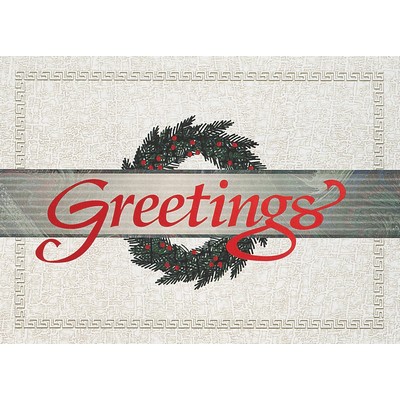 Classic-Wreath Greetings Holiday Greeting Card