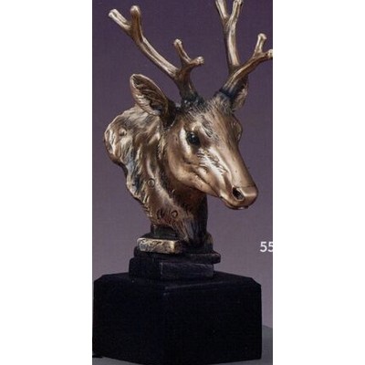 Bronze Finish Sika Deer Head Trophy w/Square Base (5"x9")