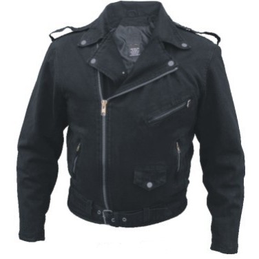 Men's Classic Denim Motorcycle Jacket (Black)