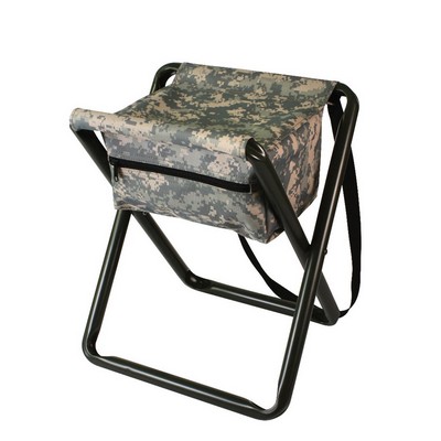 Deluxe A.C.U. Digital Camouflage Folding Camp Stool with Pouch