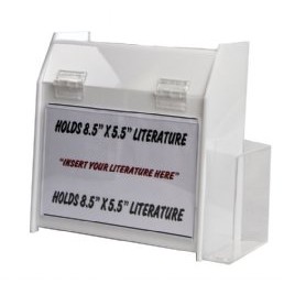 White Non-Locking Ballot/ Suggestion Box W/ Ad Holder