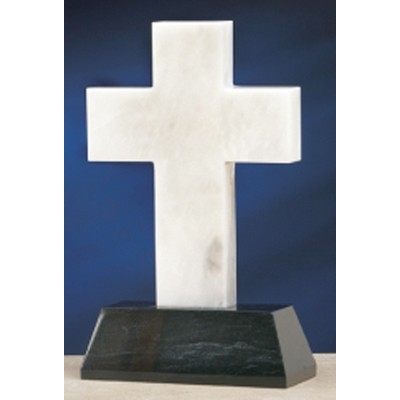 10" White Genuine Marble Cross Award