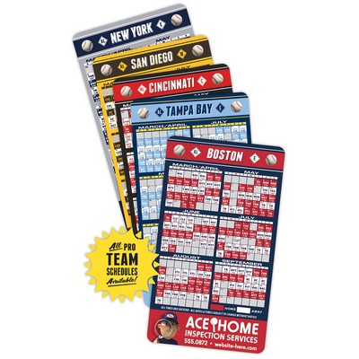 Magnet Sport Schedules - 4x7 Baseball Round Corners - 25 mil.