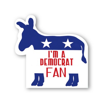 Donkey Democrat Shape Paper Hand Fan W/out Stick