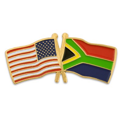 USA & South Africa Flag Pin