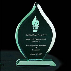 8" Jade Glass Flame Award