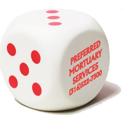 White Dice with Red Dots Stress Reliever