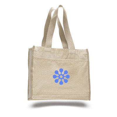 Qtees Natural Beige Canvas Gusset Tote Bag