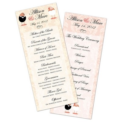 Wedding Program Card Flat - 3.5x8.5