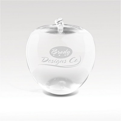 Crystal Apple Paperweight 3-1/2"