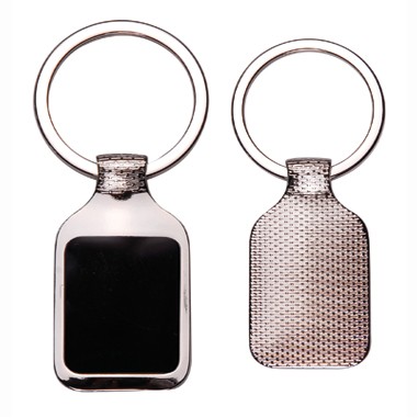 Square Metal Key Chain w/Dark Reflective Center