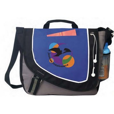 Polyester Messenger Bag w/ Earphone Port