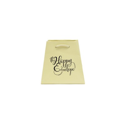 Inverted Trapezoid Matte Ivory Paper Euro Tote (4.5/6.25"x4"x6")