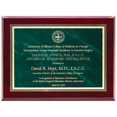 Engraved Award on a Piano Finish Plaque (9"x12")